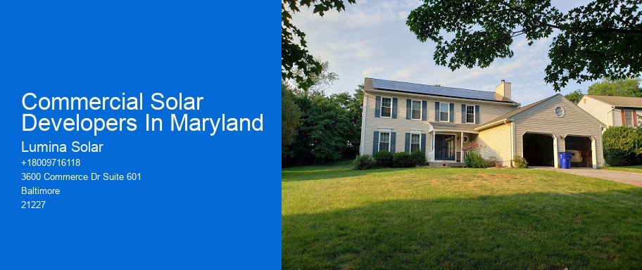 Commercial Solar Developers In Maryland